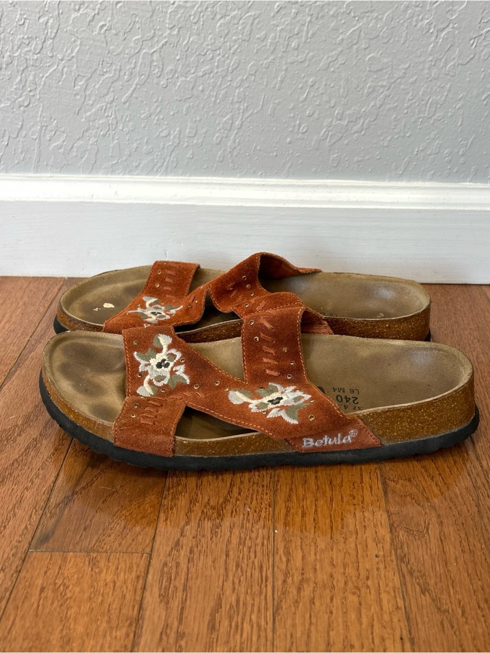 Betula Birkenstock Sandals Slides EU 37 Women’s Size 6 Brown Floral